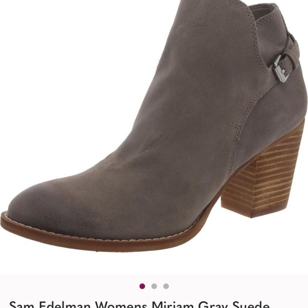Sam Edelman Gray Suede Ankle Booties